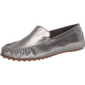 Aerosoles Womens Gunmetal Combo Closed Rounded Toe Over Drive Flats Loafer